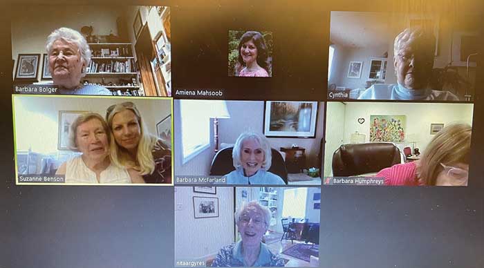 Screen shot of zoom meeting with 7 people